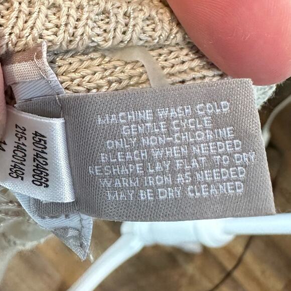 Chico's Open Cross Knit Cardigan Oatmeal Size 2 - Picture 6 of 8